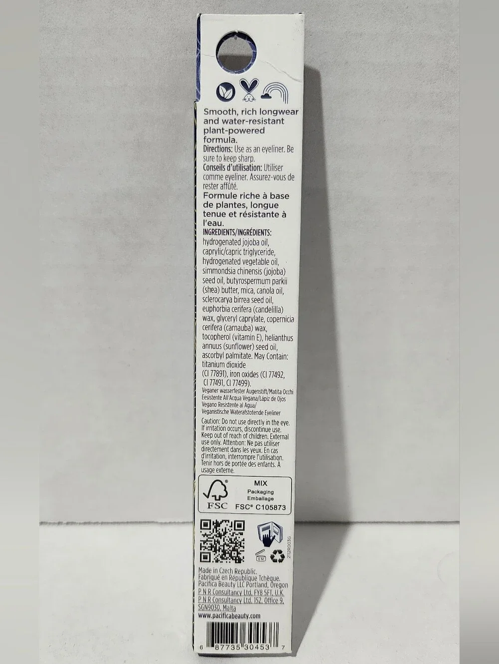 Pacifica Black Vegan Water-Resistant Eyeliner Pencil In Jet